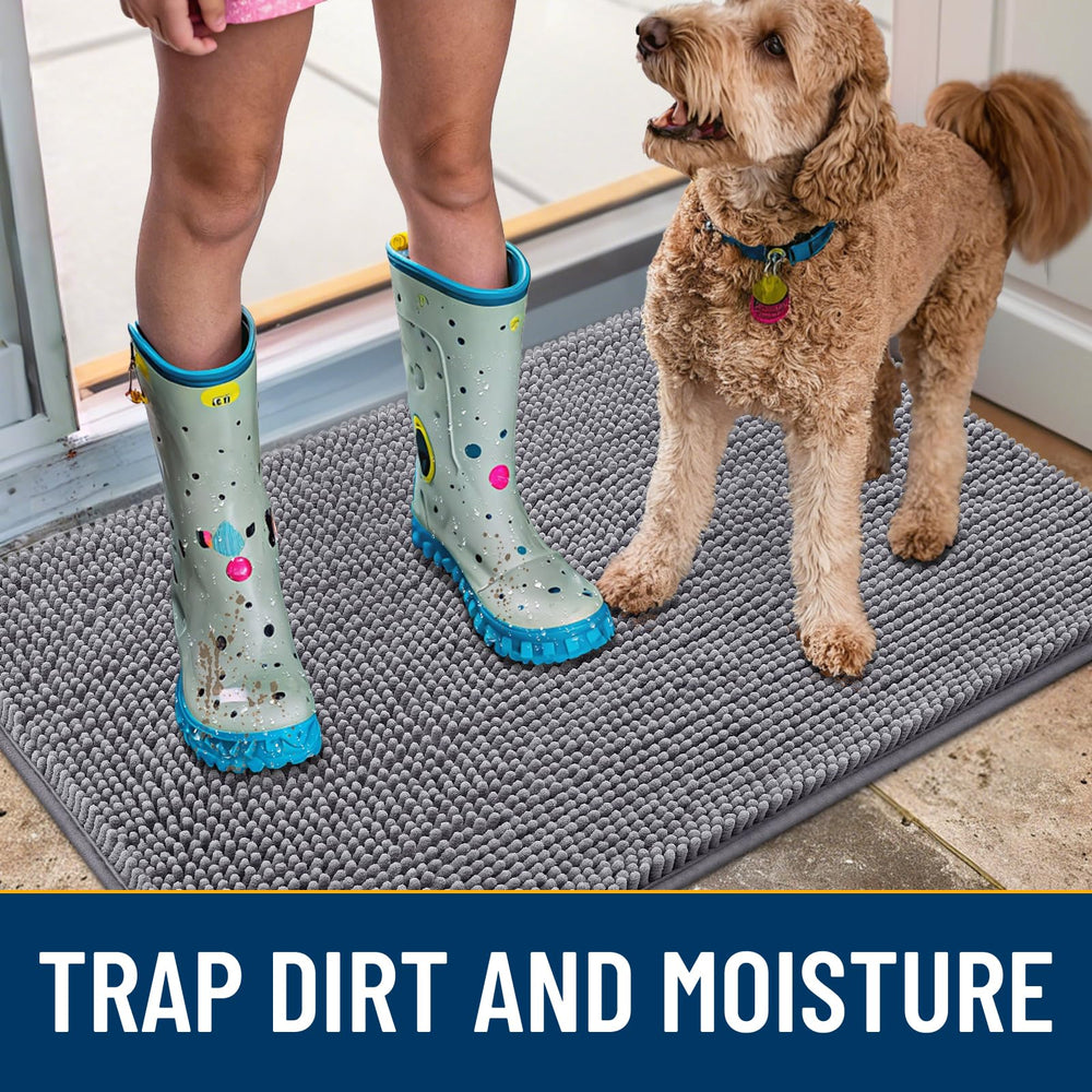 Smiry dog door mat non-slip rubber backing keeps mats in place on dry floors