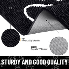 Smiry door mat with non-slip rubber backing stays put on dry floors.