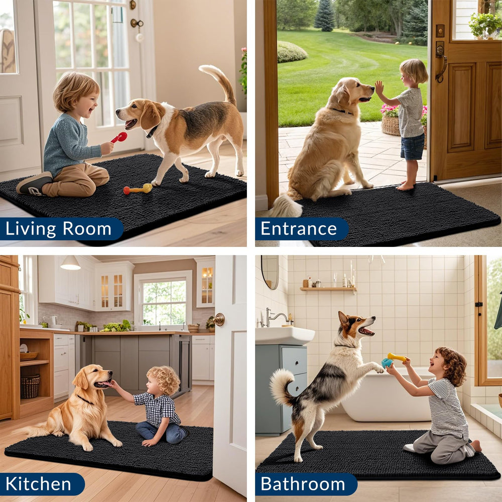 Smiry dog door mat dries quickly for fast reuse.