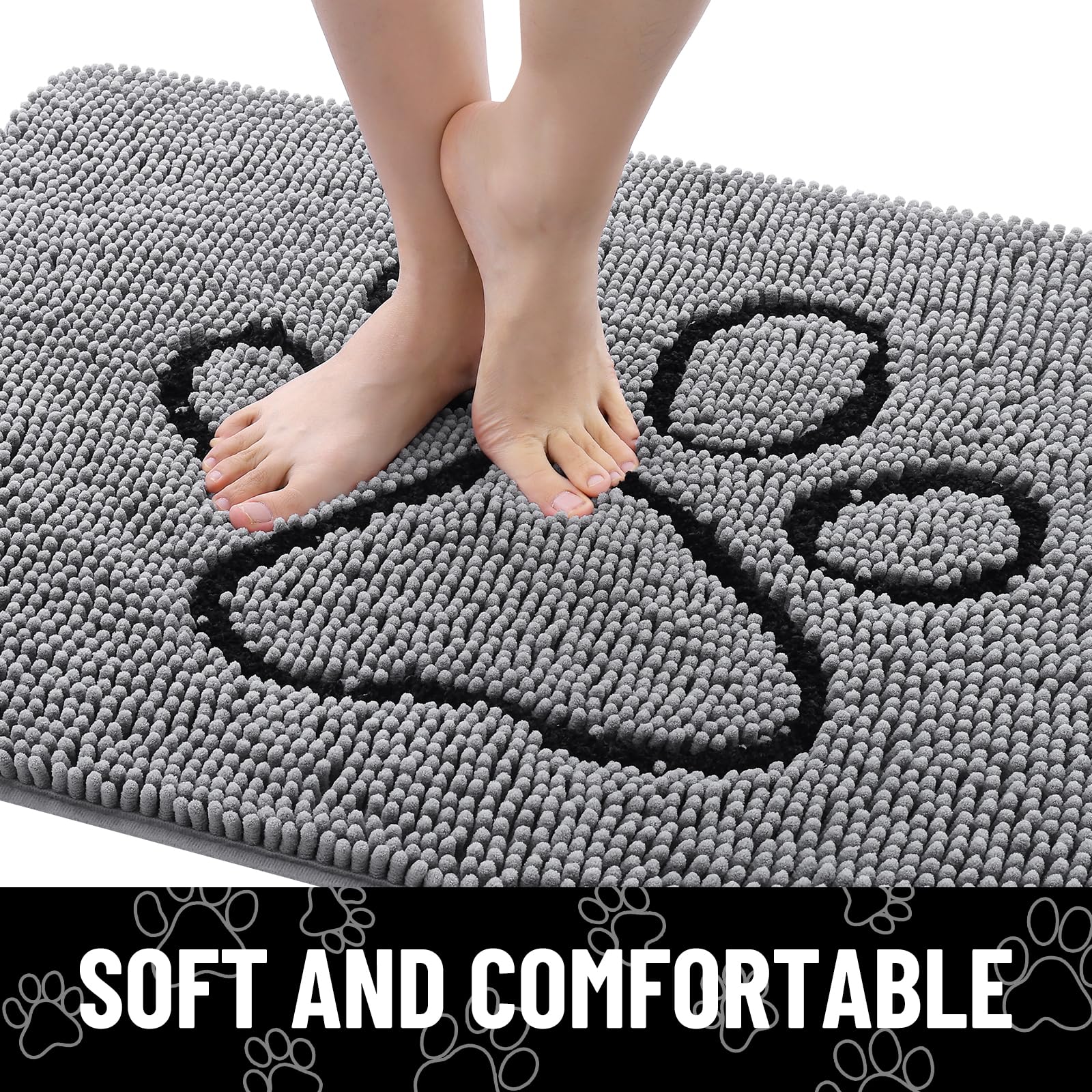 Smiry dog door mat washable-easy-clean makes quick renewal possible.