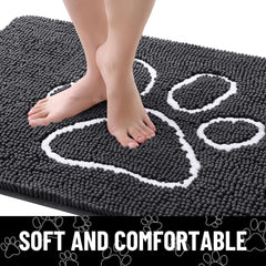 Smiry easy-clean washable-chenille door mat dries quickly after washing.