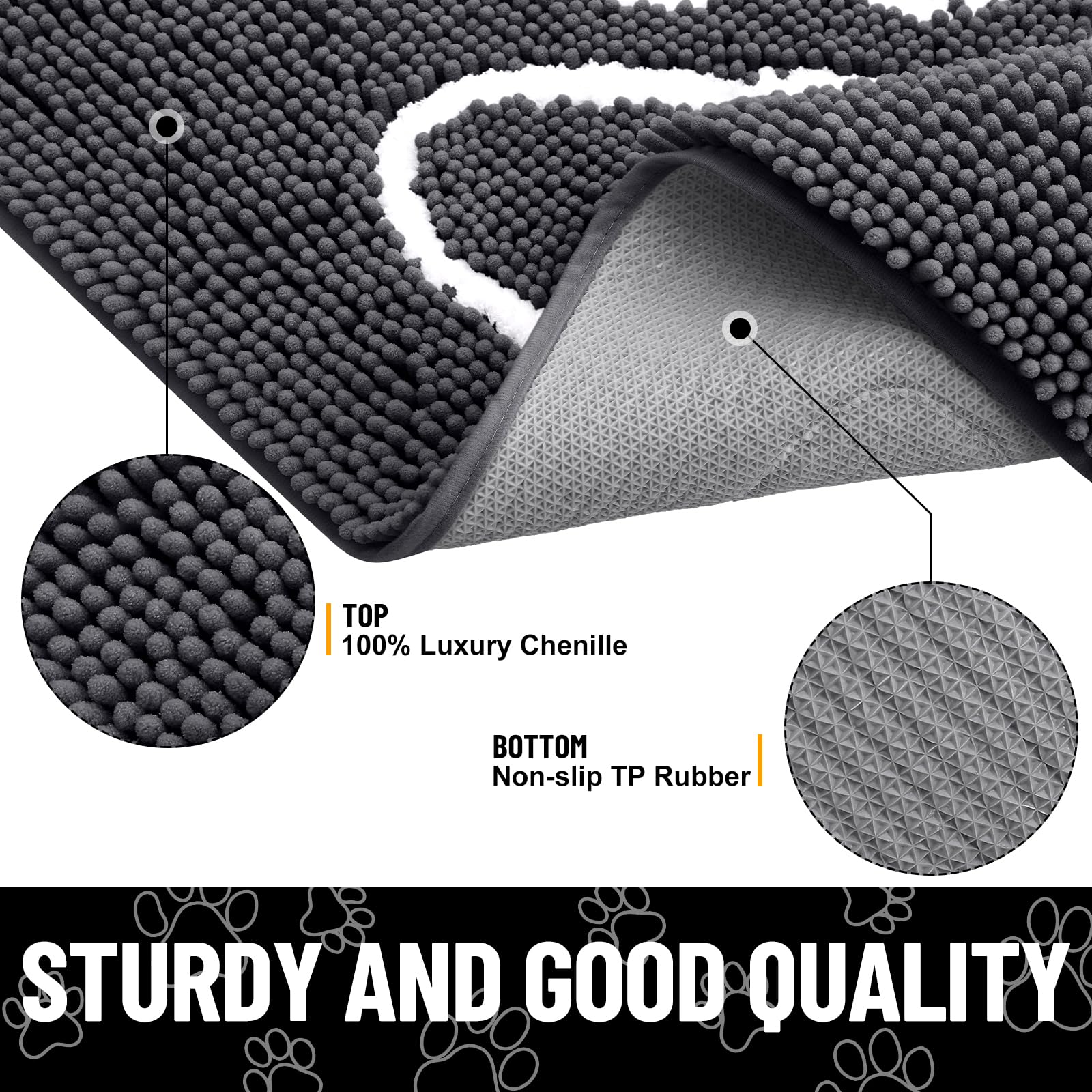 Smiry non-slip rubber-base door mat stays in place for safer entrances.