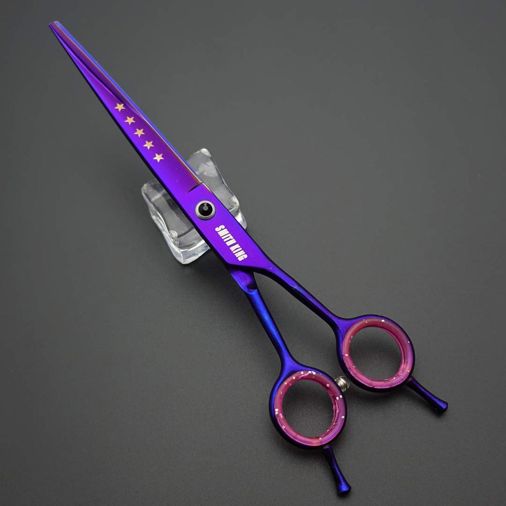 Smithking curved 7in dog grooming scissors for contour shaping.
