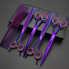 Smithking thinning 7in dog grooming scissors for natural texture.