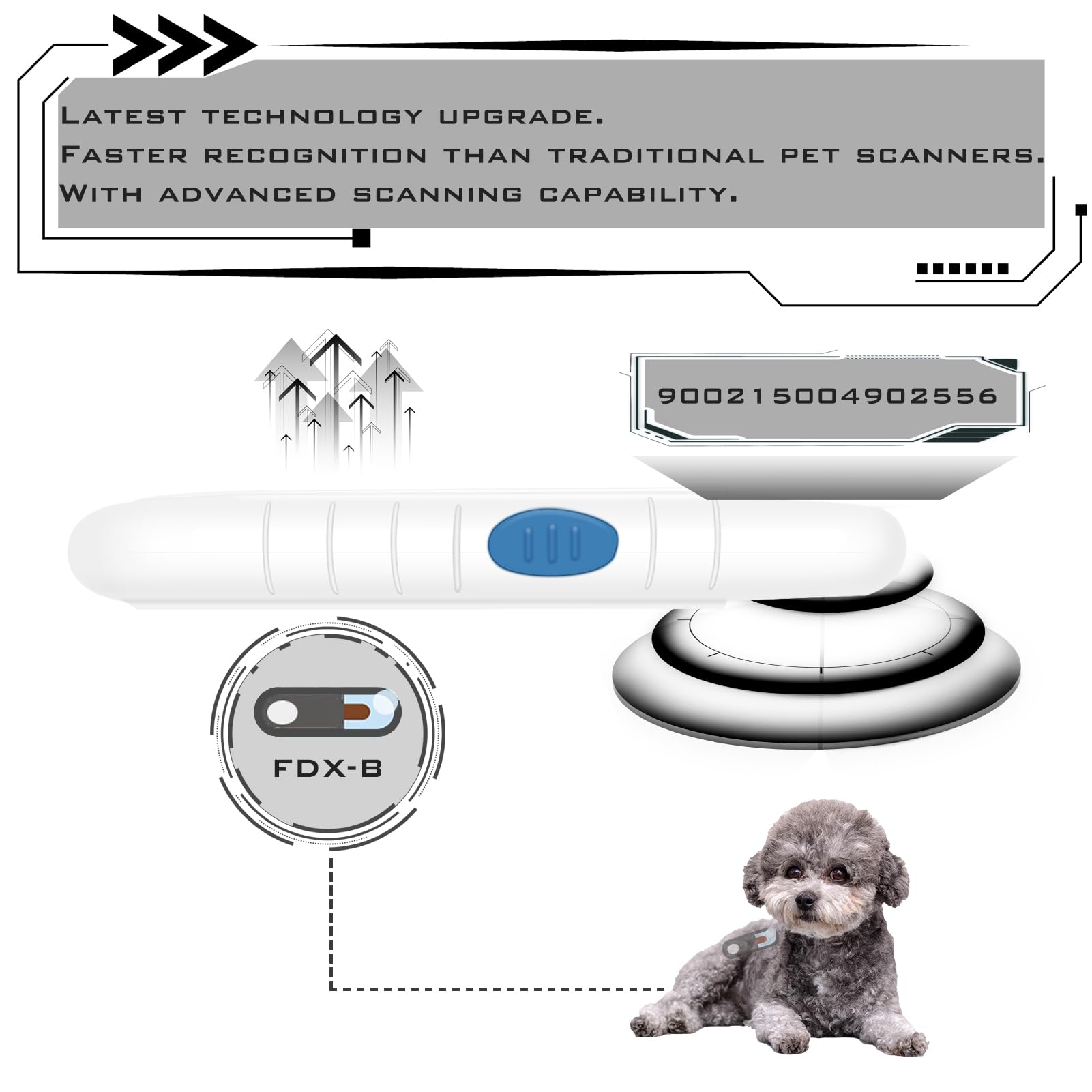 Smoostart Microchip Scanner USB port enables easy PC upload.