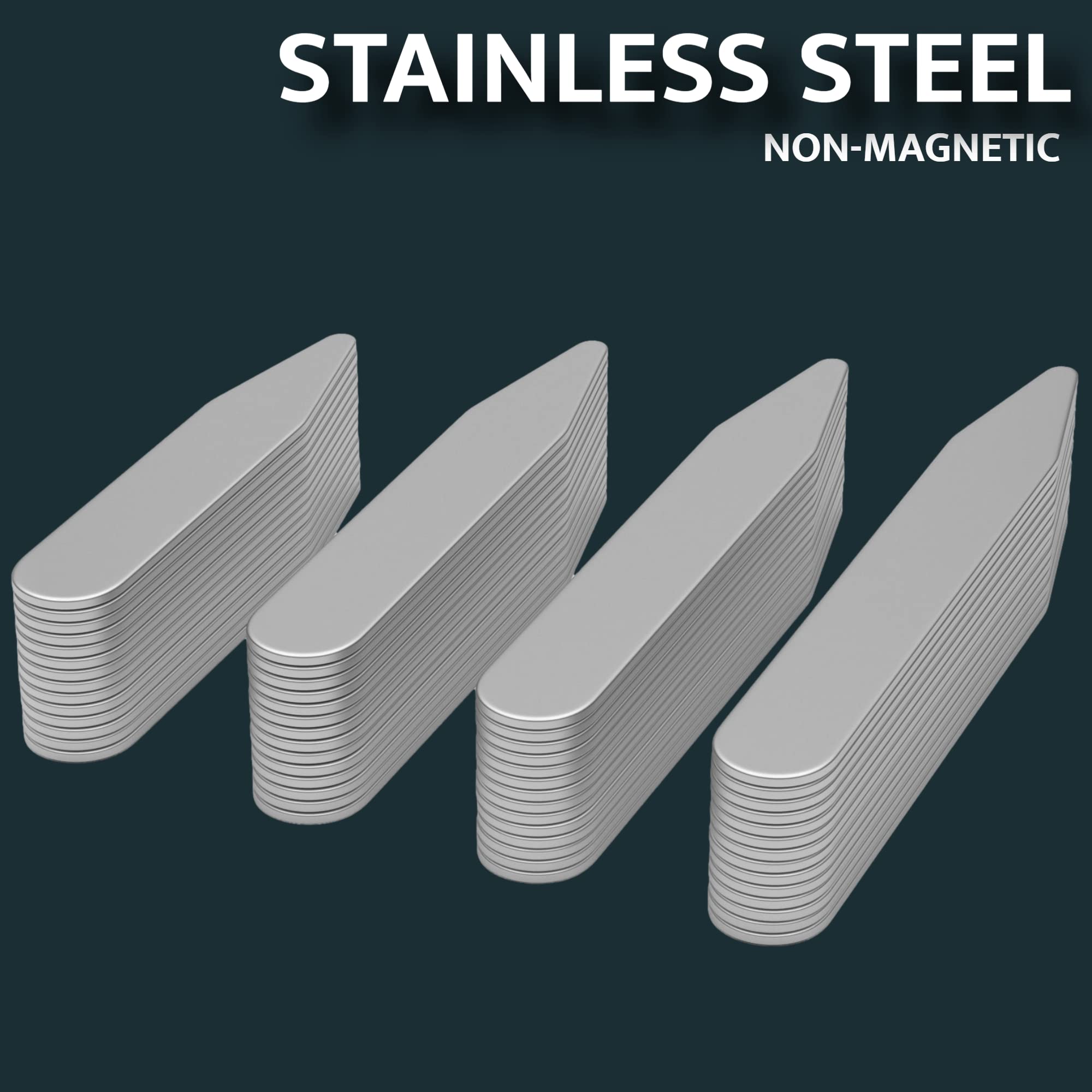 Smooth Stays in-use collar stays keep collars crisp without snagging fabrics.