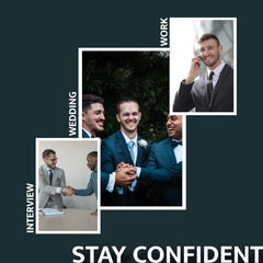 Smooth Stays measuring guide shows correct size for neat, uniform shirt collars.