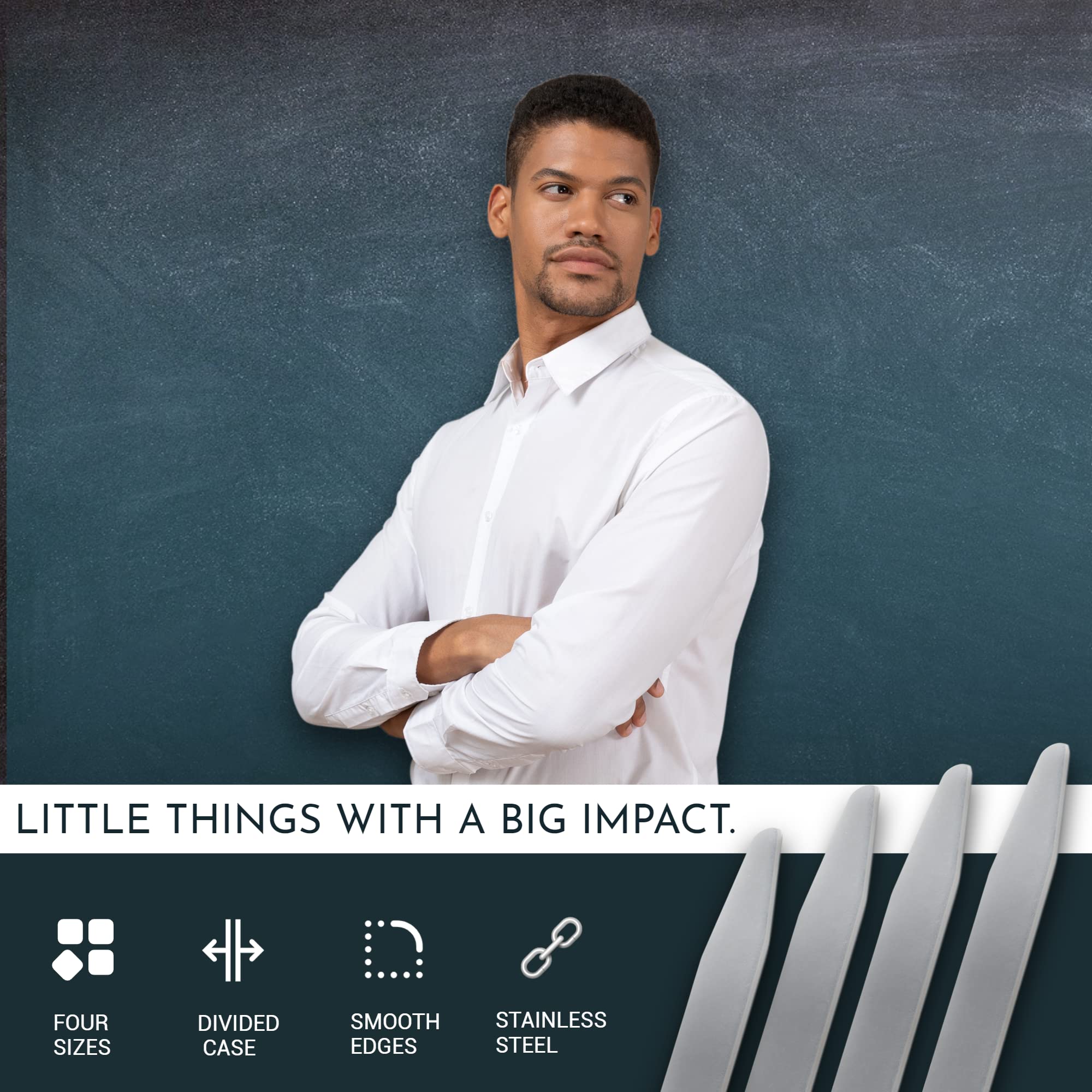 Smooth Stays stainless steel close-up reveals polished finish that resists bend and rust.