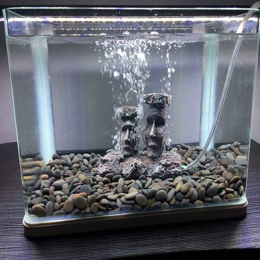 Smoothedo-Pets air stone Moai detail adds depth and texture to aquariums.
