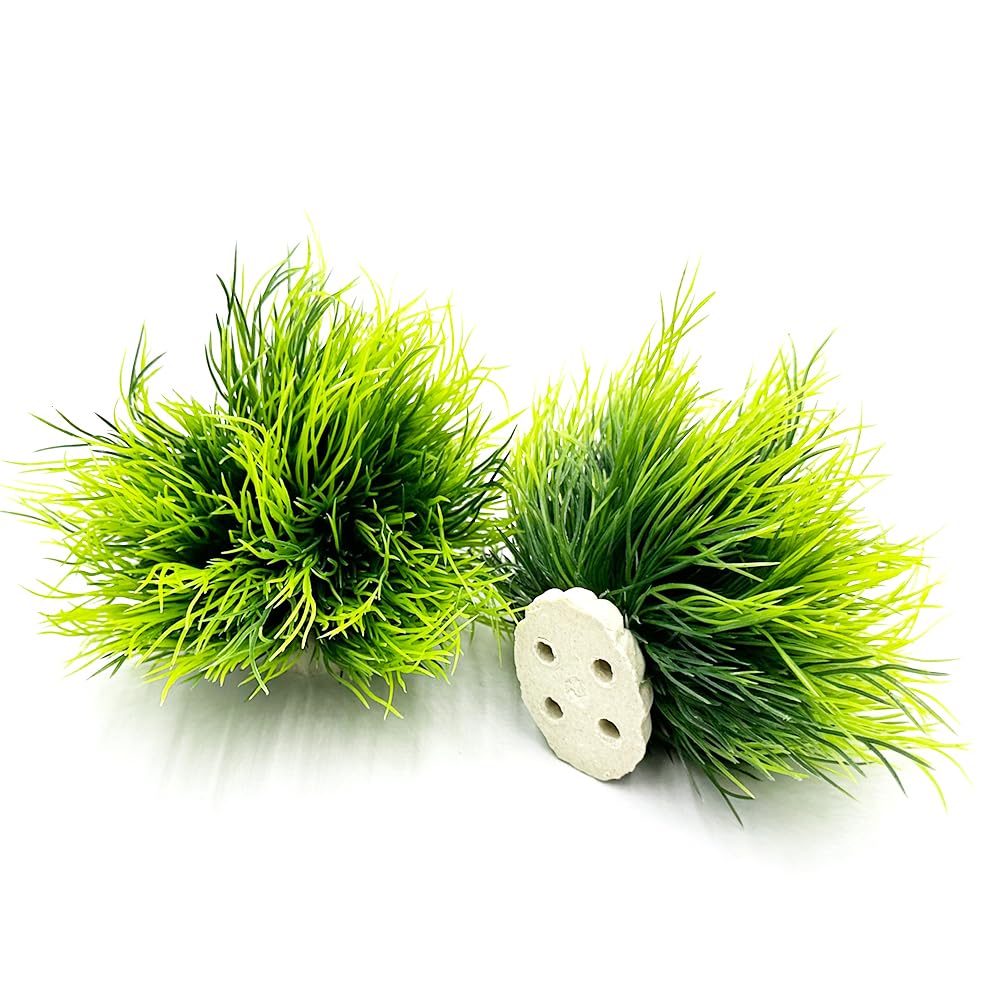 Smoothedo-Pets two-piece green artificial plants for tank aesthetics