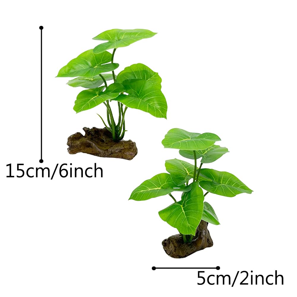 Smoothedo-Pets artificial green plant adds natural-looking cover for small tanks.
