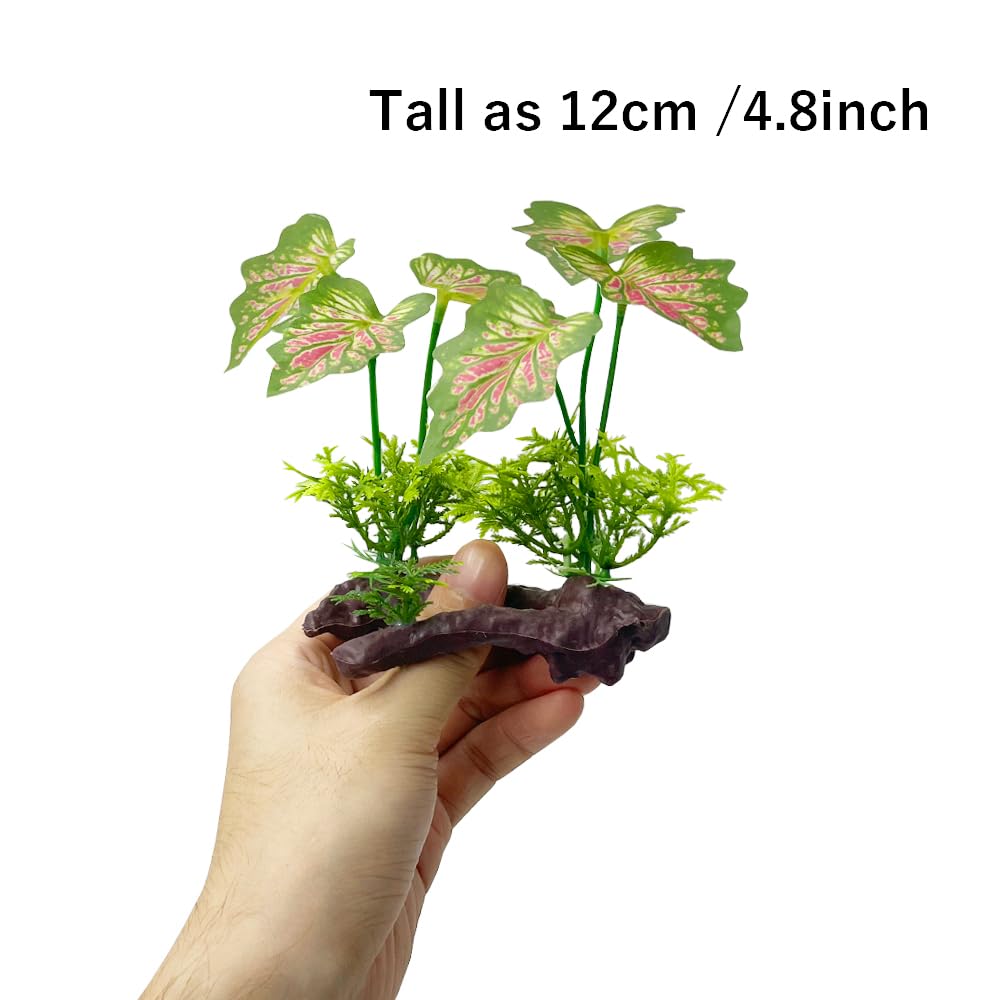 Smoothedo-Pets Rainforest Leafs Pink Small Set adds goldfish-friendly decor to tank scenery.