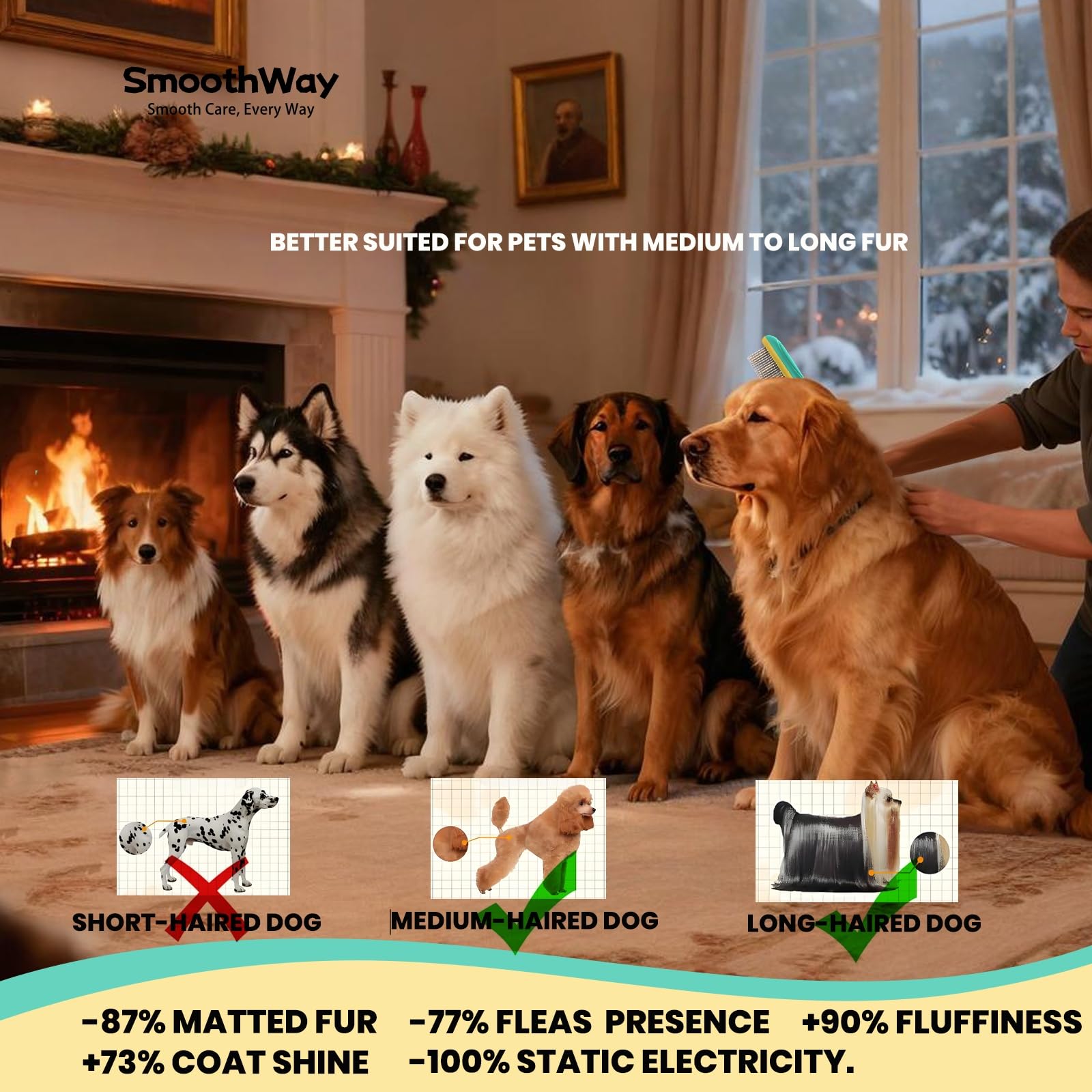 Smoothway push-lock feature keeps the comb secure during travel.