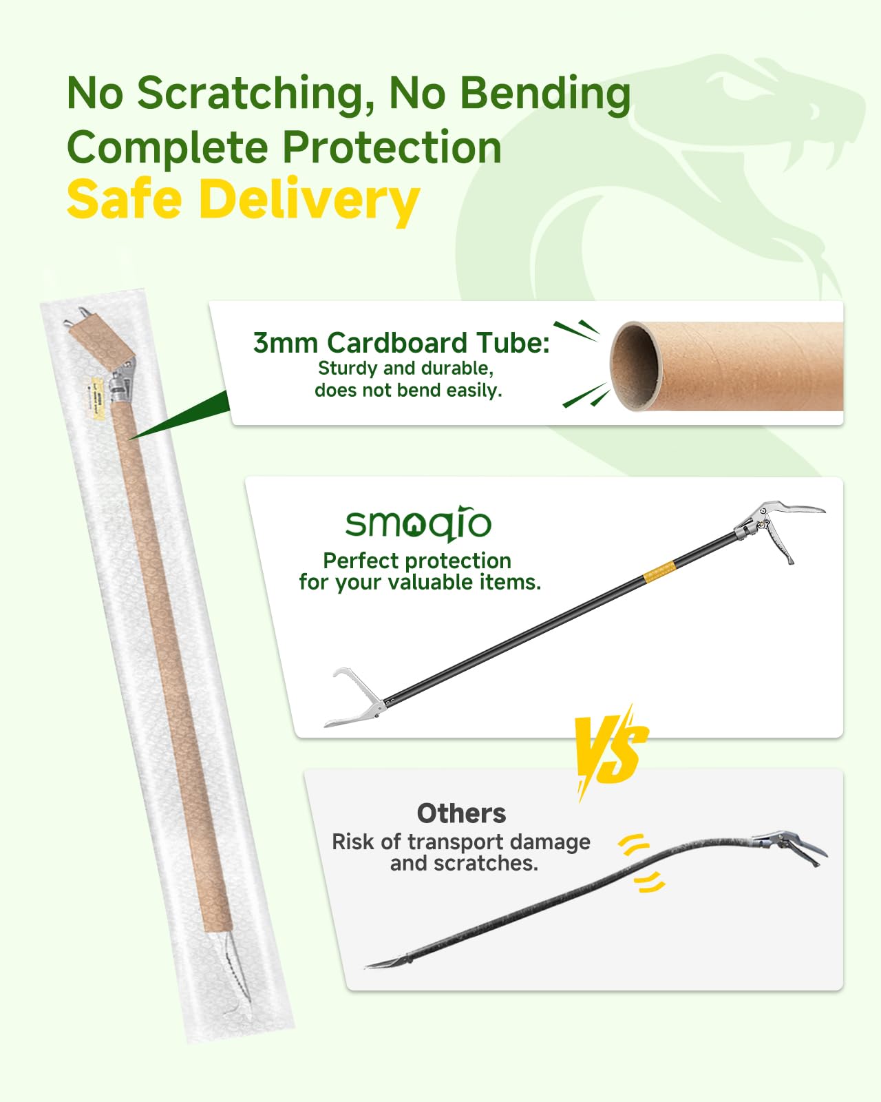 SMOQIO snake grabber tool in outdoor use illustrating practical wildlife management