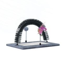 Smouatou interactive toy with sisal scratcher engages cats during scratching sessions