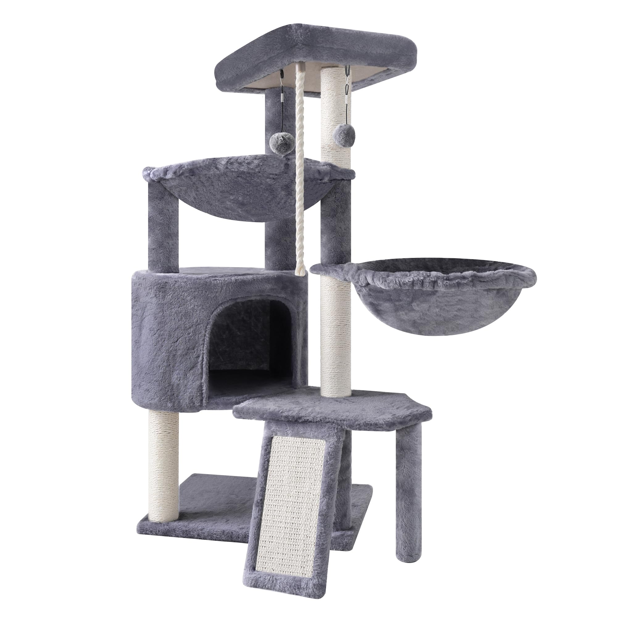 Smouatou Xin top platform in grey offers a prime view for curious cats.