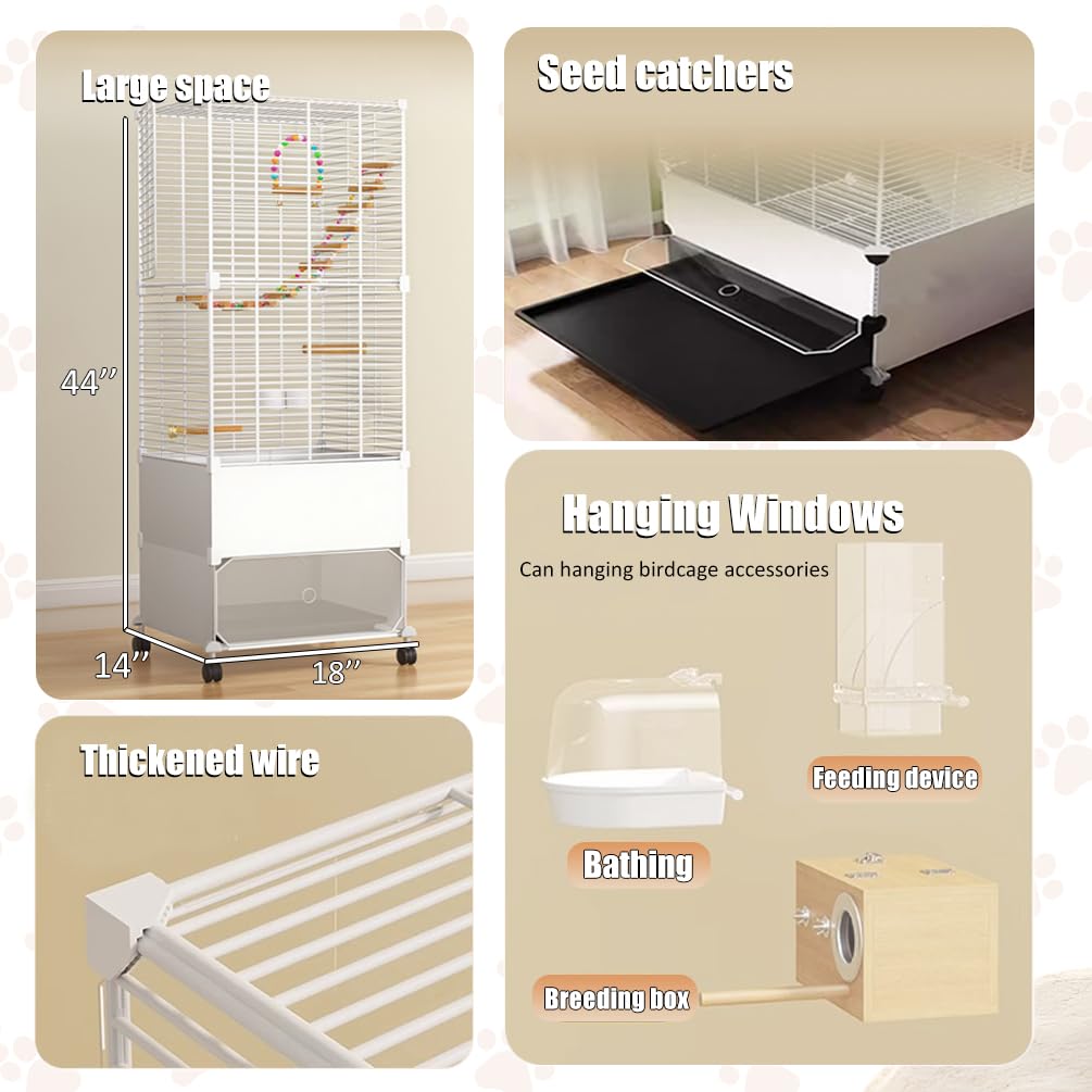 SNAAT bird cage sliding-doors enable quick feeding without disturbing your birds