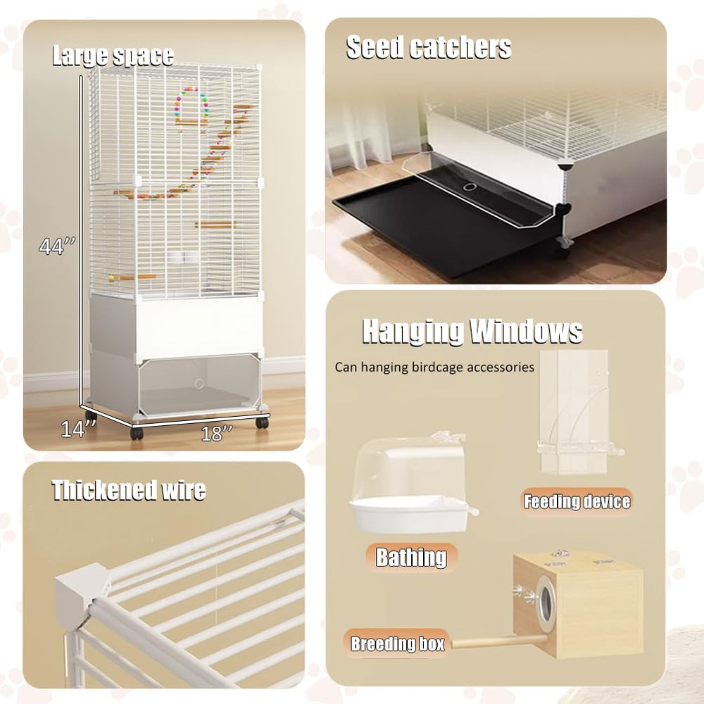 SNAAT bird cage sliding-doors enable quick feeding without disturbing your birds