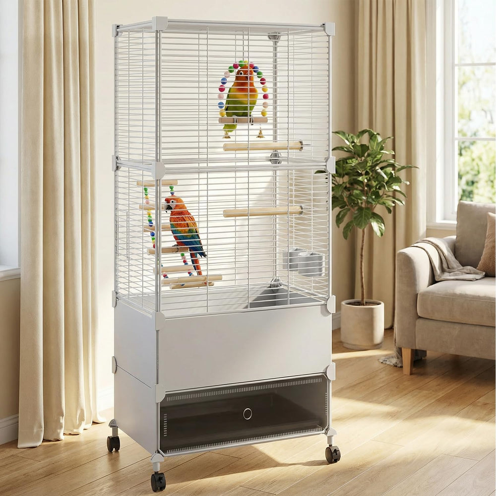 SNAAT bird cage wheels allow easy repositioning around the home