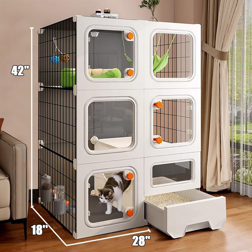 SNAAT Cat Cage compact disassembly for travel and storage.