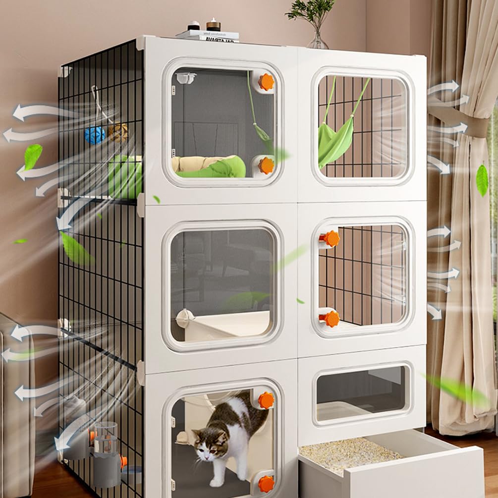SNAAT Cat Cage easy-assembly guide reveals tool-free setup.