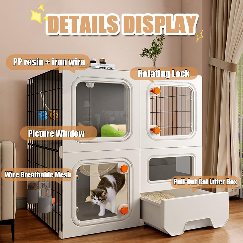 SNAAT cat cage with clear assembly steps for quick setup