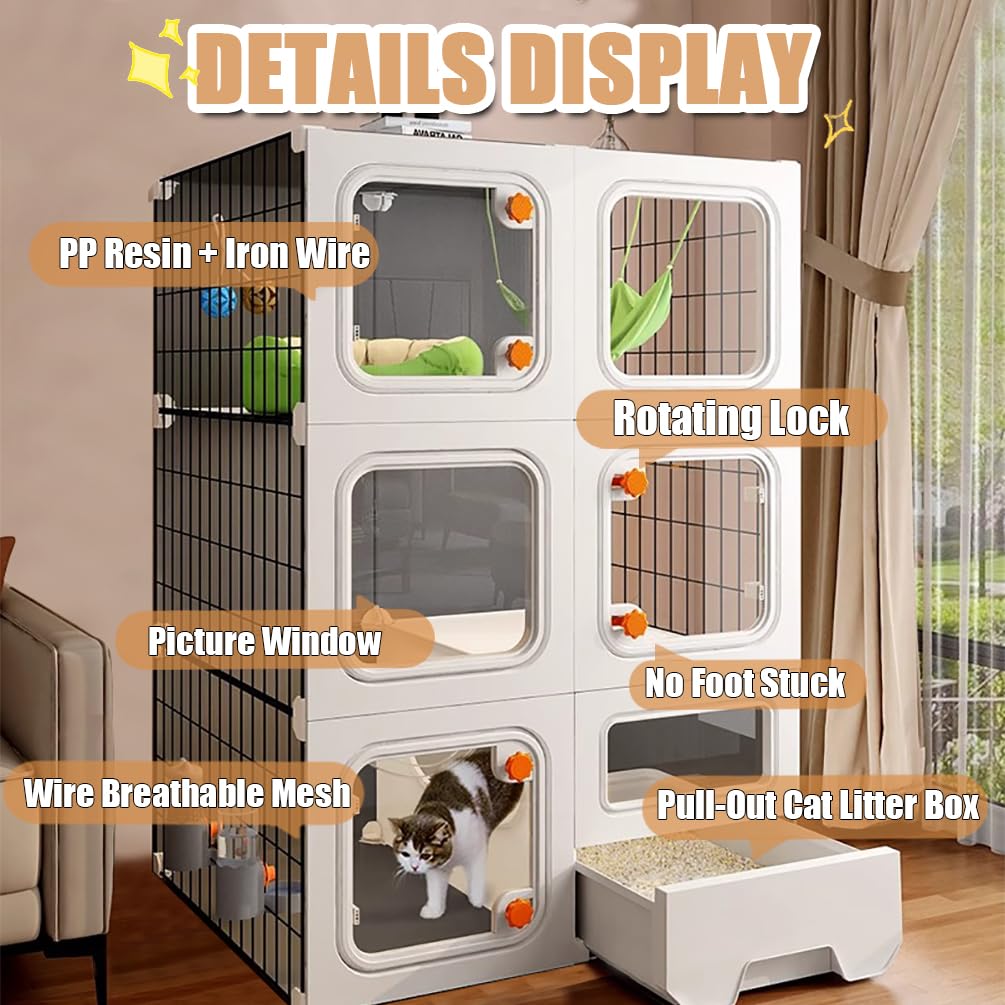 SNAAT Cat Cage top storage rack keeps essentials within reach.
