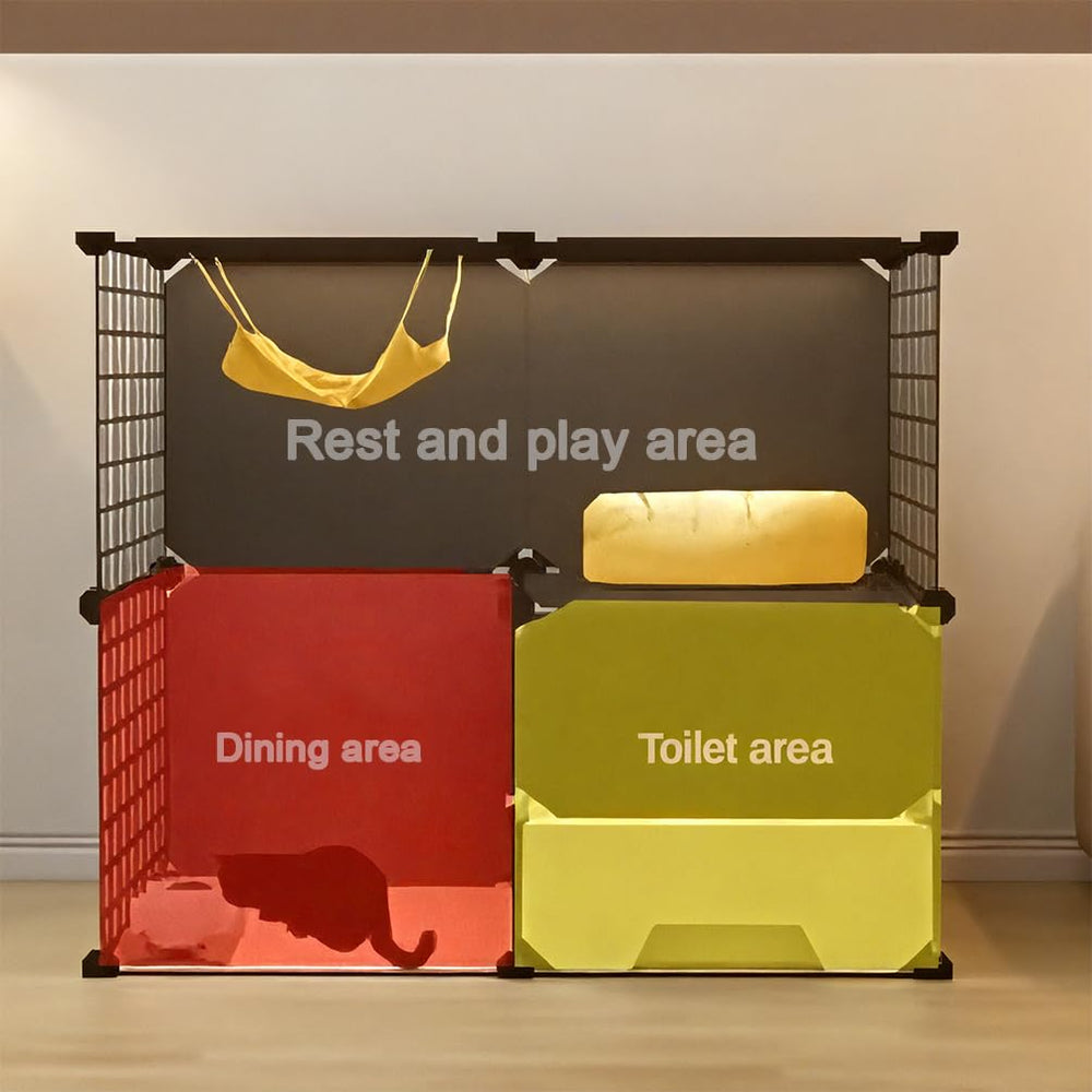 SNAAT cat cage transparent panel for easy monitoring during play