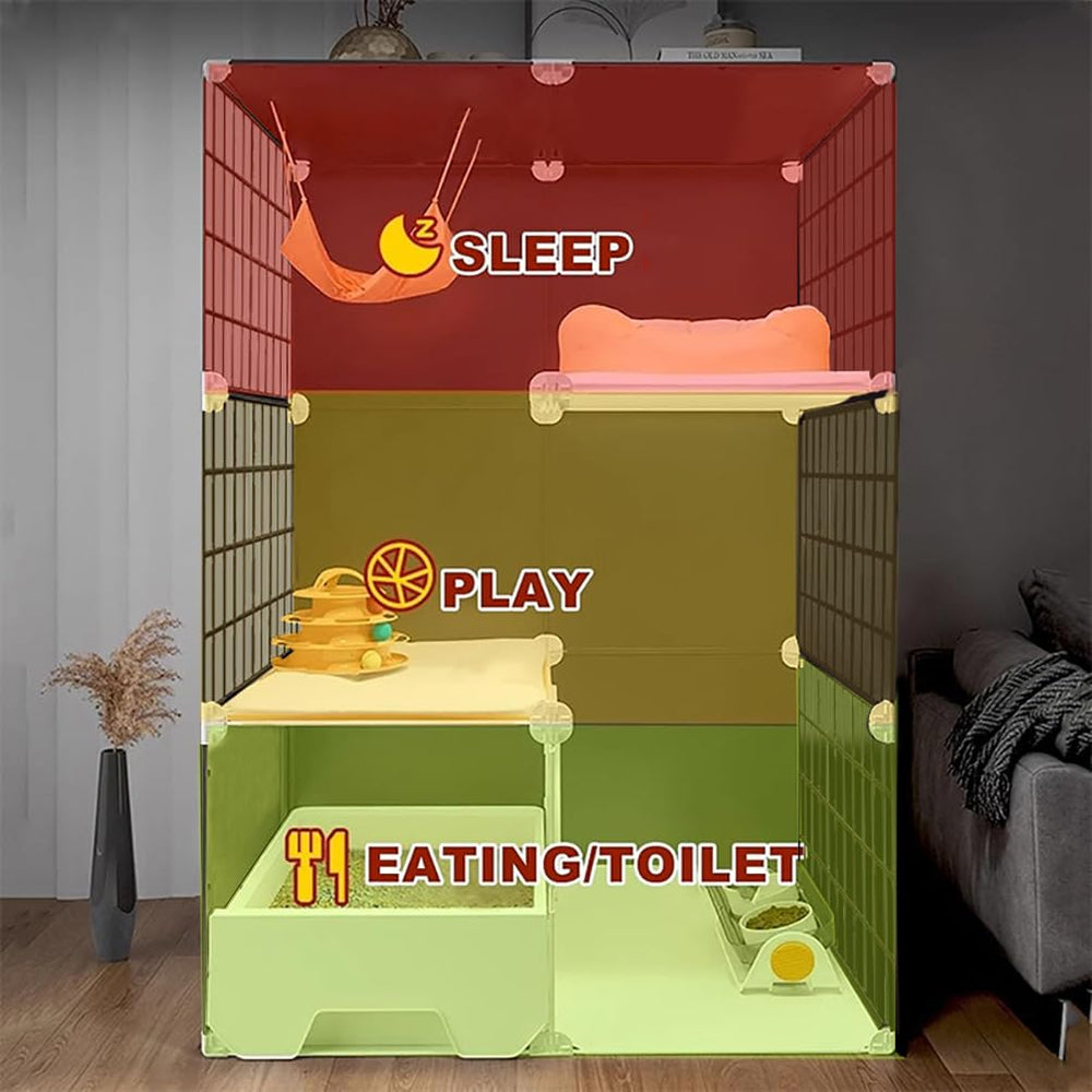 SNAAT Cat Cage ventilated side mesh ensures good airflow and comfort.