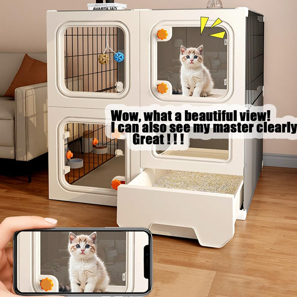 SNAAT cat enclosure metal frame ready for durable indoor use