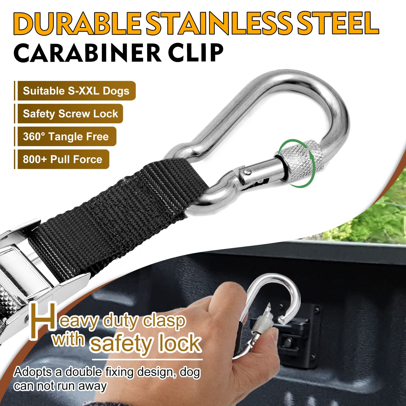 Snagle Paw adjustable leash 5 to 7.5 feet balances freedom and control in vehicles.