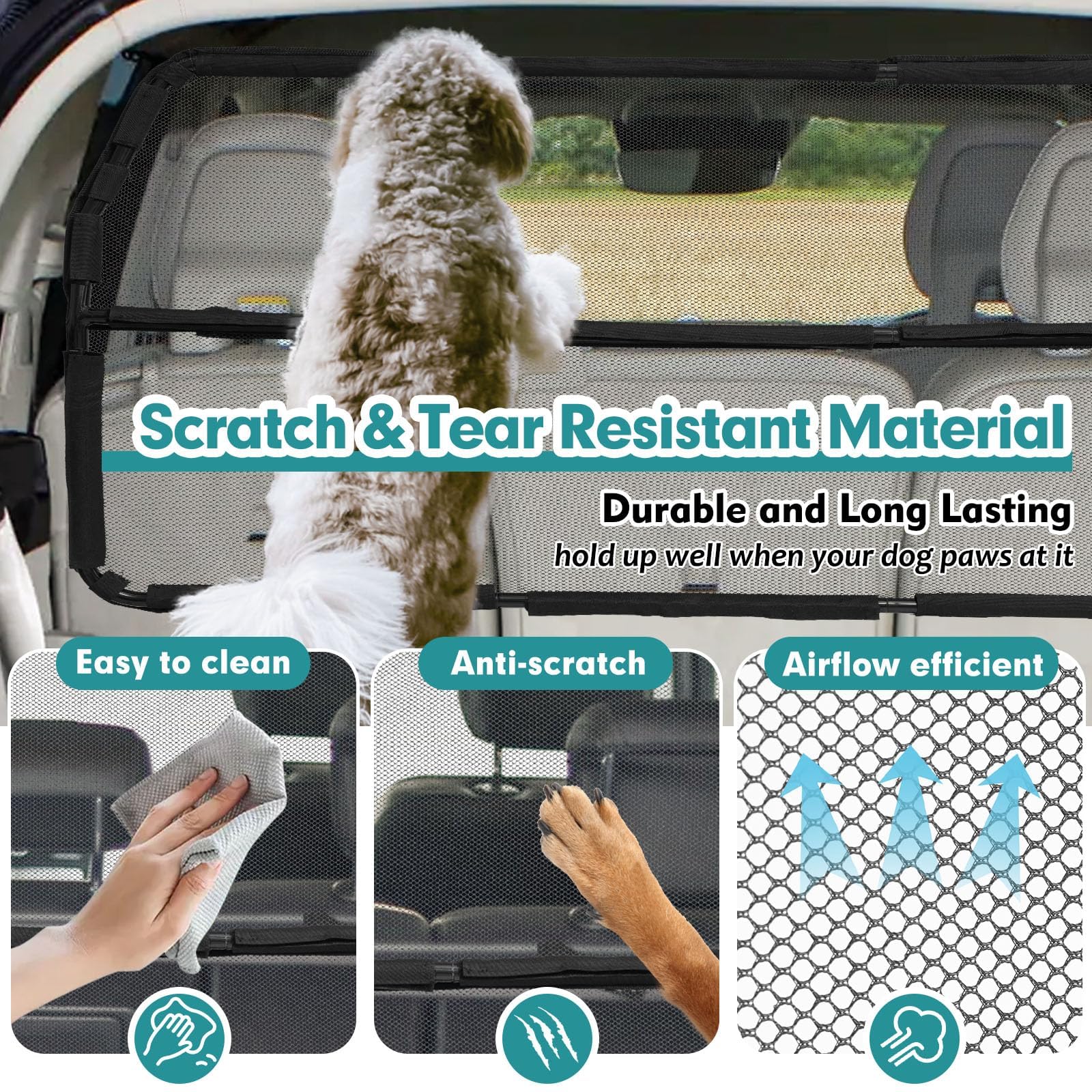 Snagle Paw anti-scratch breathable mesh resists pawing and promotes air flow for comfort
