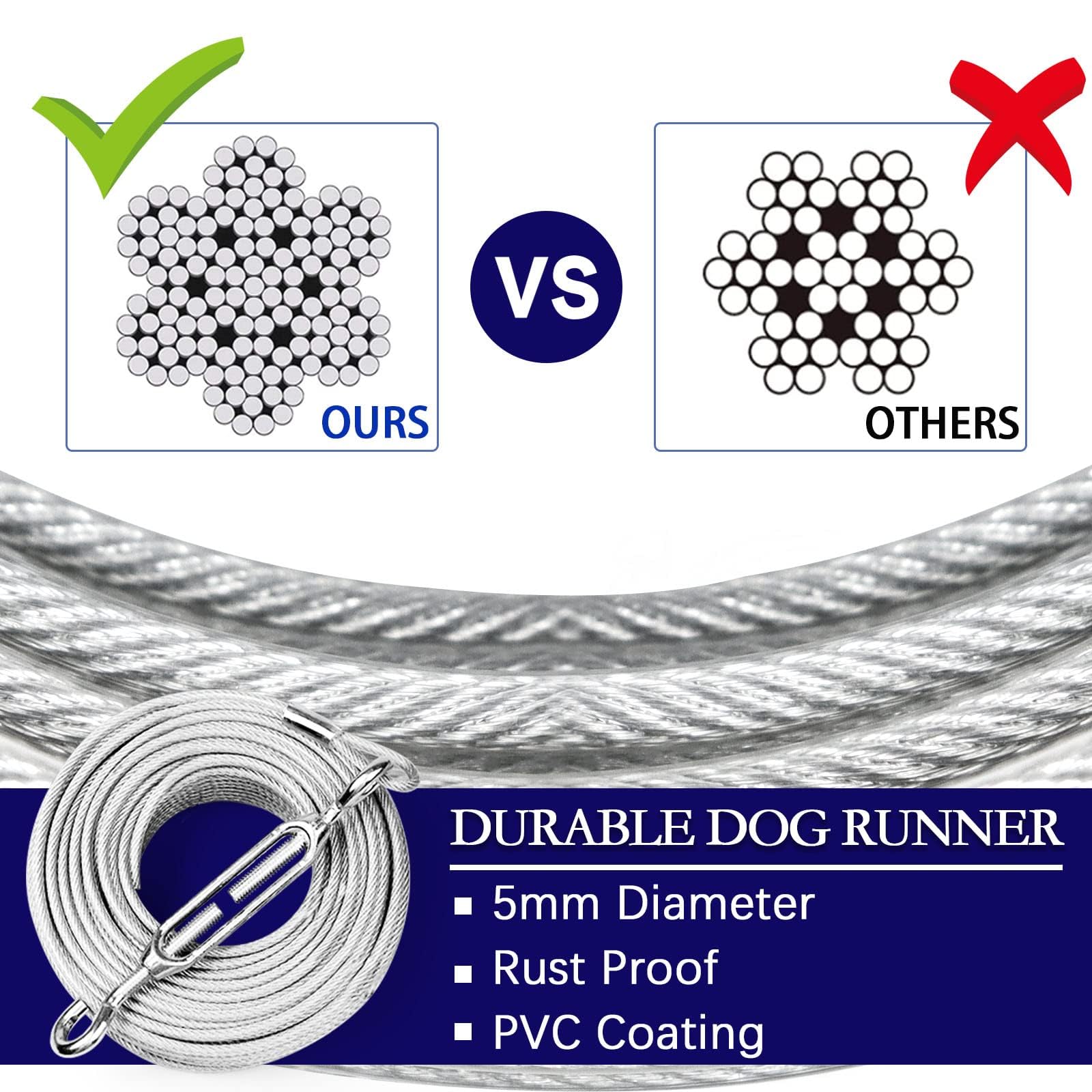 Snagle Paw anti-shock runner line reduces tension for comfortable exercise.