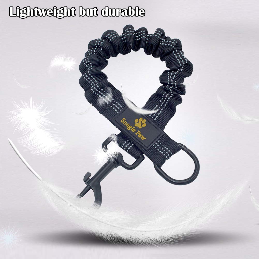 Snagle Paw bungee leash extension with reflective stitching increases visibility at dawn and dusk