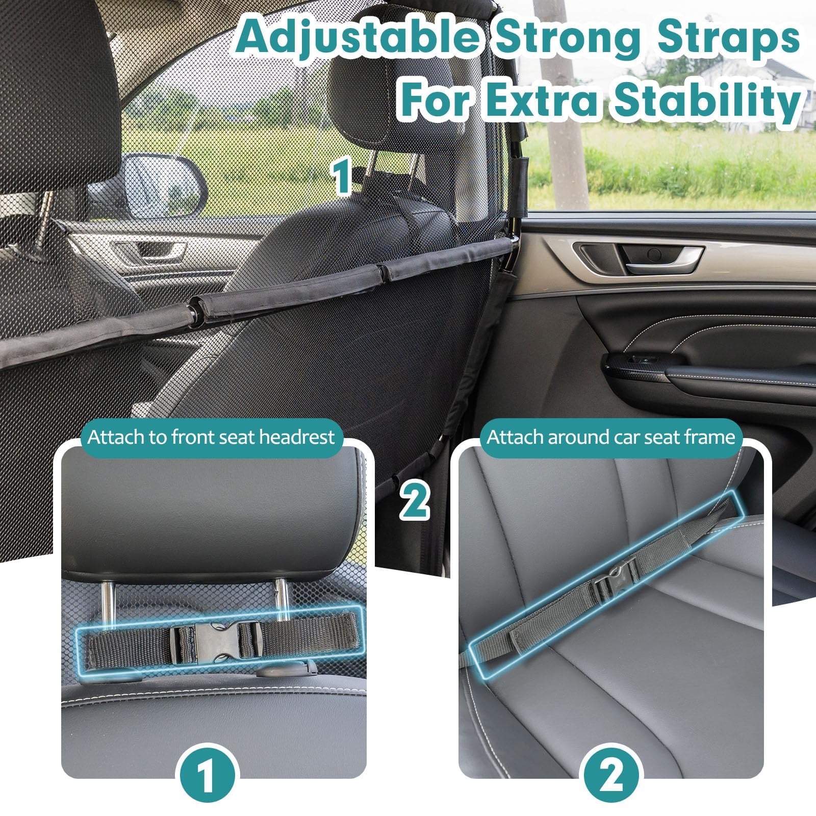Snagle Paw barrier in cargo area creates a secure pet zone.