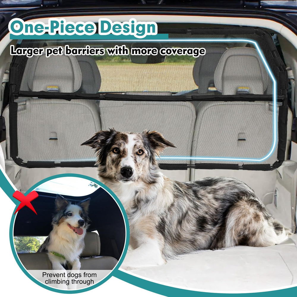 Snagle Paw barrier installed on the second row demonstrates secure fit and reduced distractions.