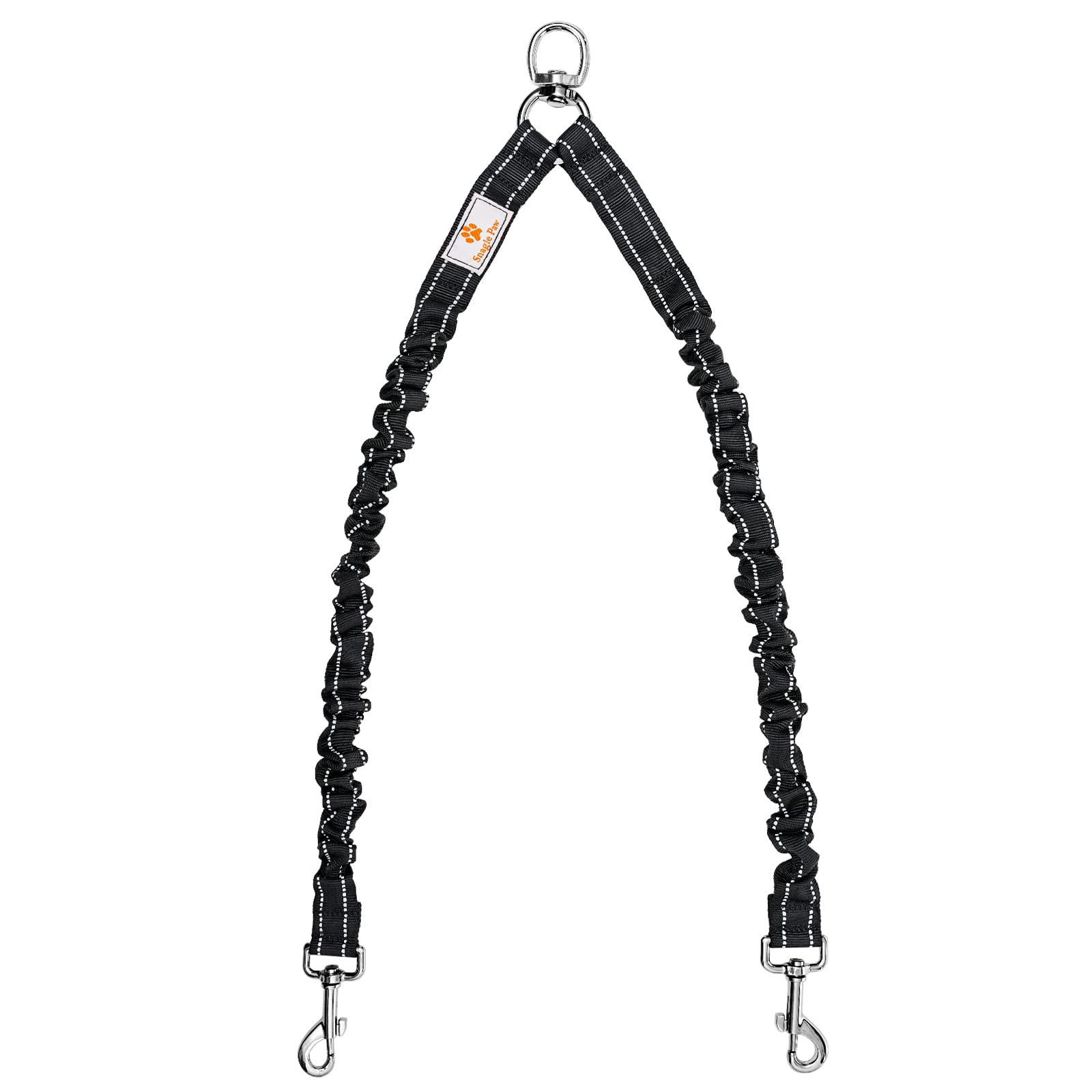 Snagle Paw double dog leash coupler in use enables two-dog walks with one hand