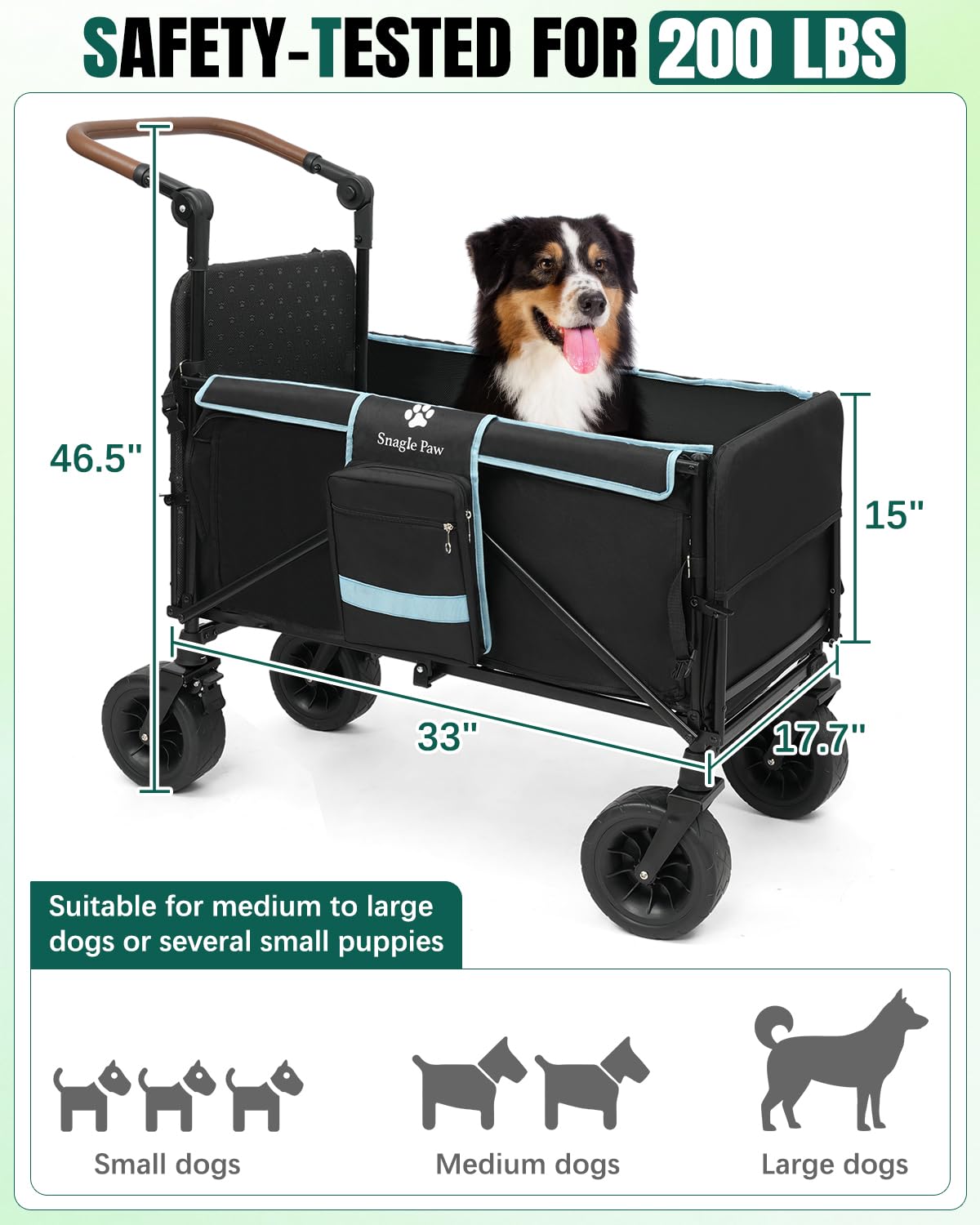 Snagle Paw tailgate-expanded interior providing extra space for larger dogs during trips
