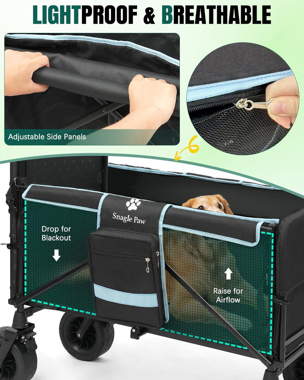 Snagle Paw stroller wheels handle grass and gravel for stable rolling on uneven terrain