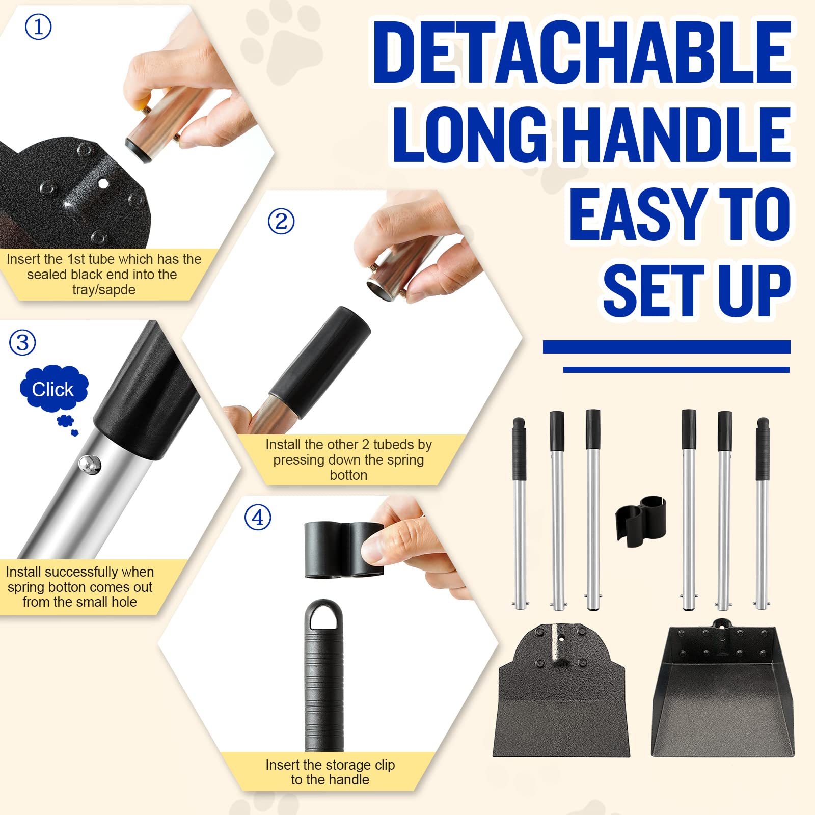 Snagle Paw pooper scooper clip locks securely, preventing spinning.