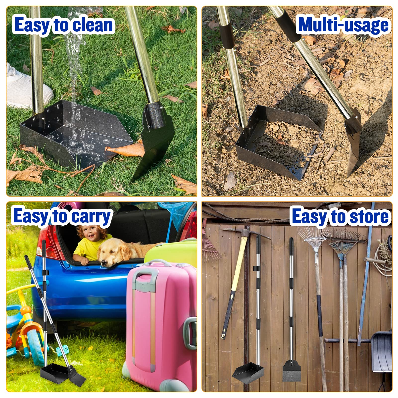 Snagle Paw pooper scooper non-stick coating cleans quickly.