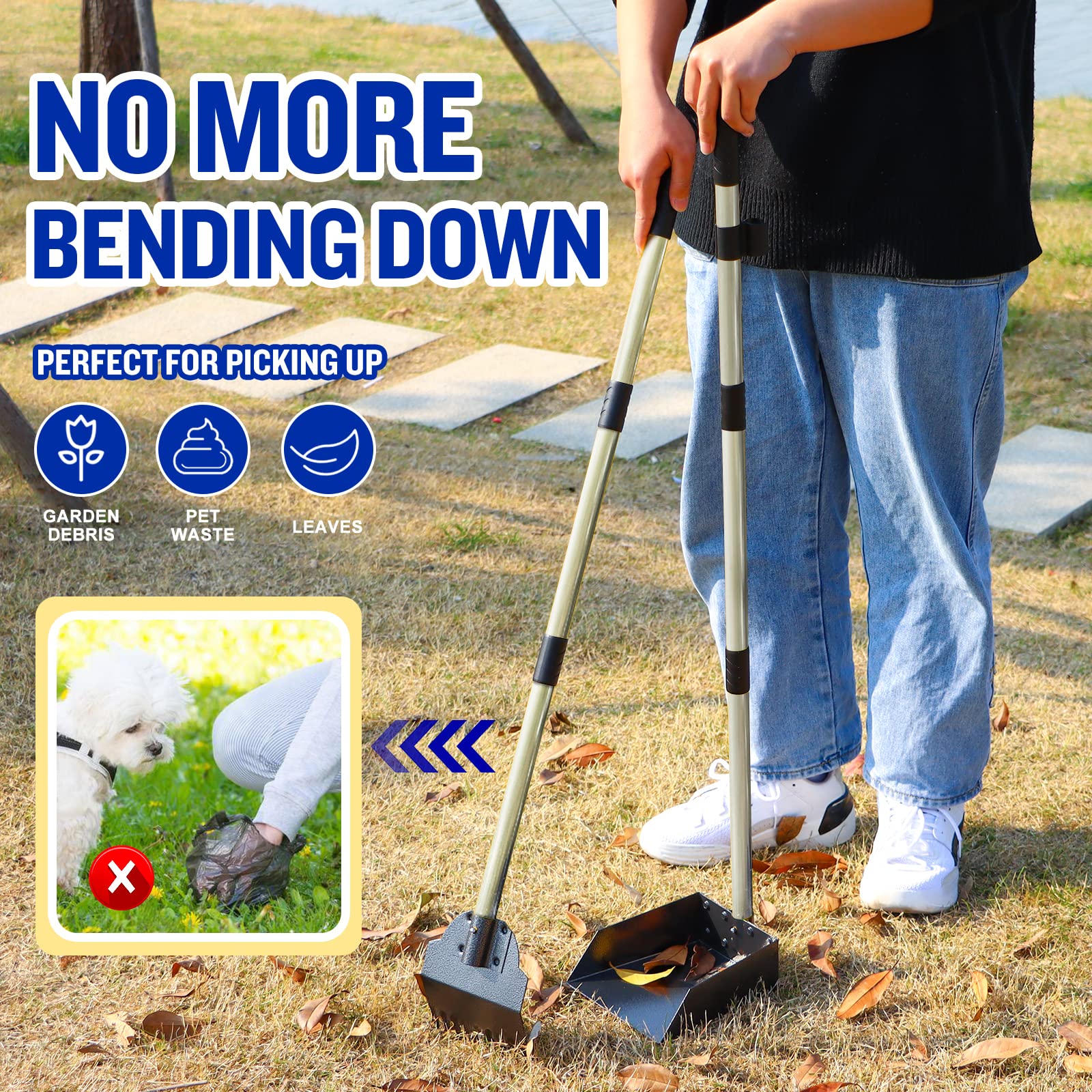 Snagle Paw pooper scooper aluminum tray for lightweight cleanup.