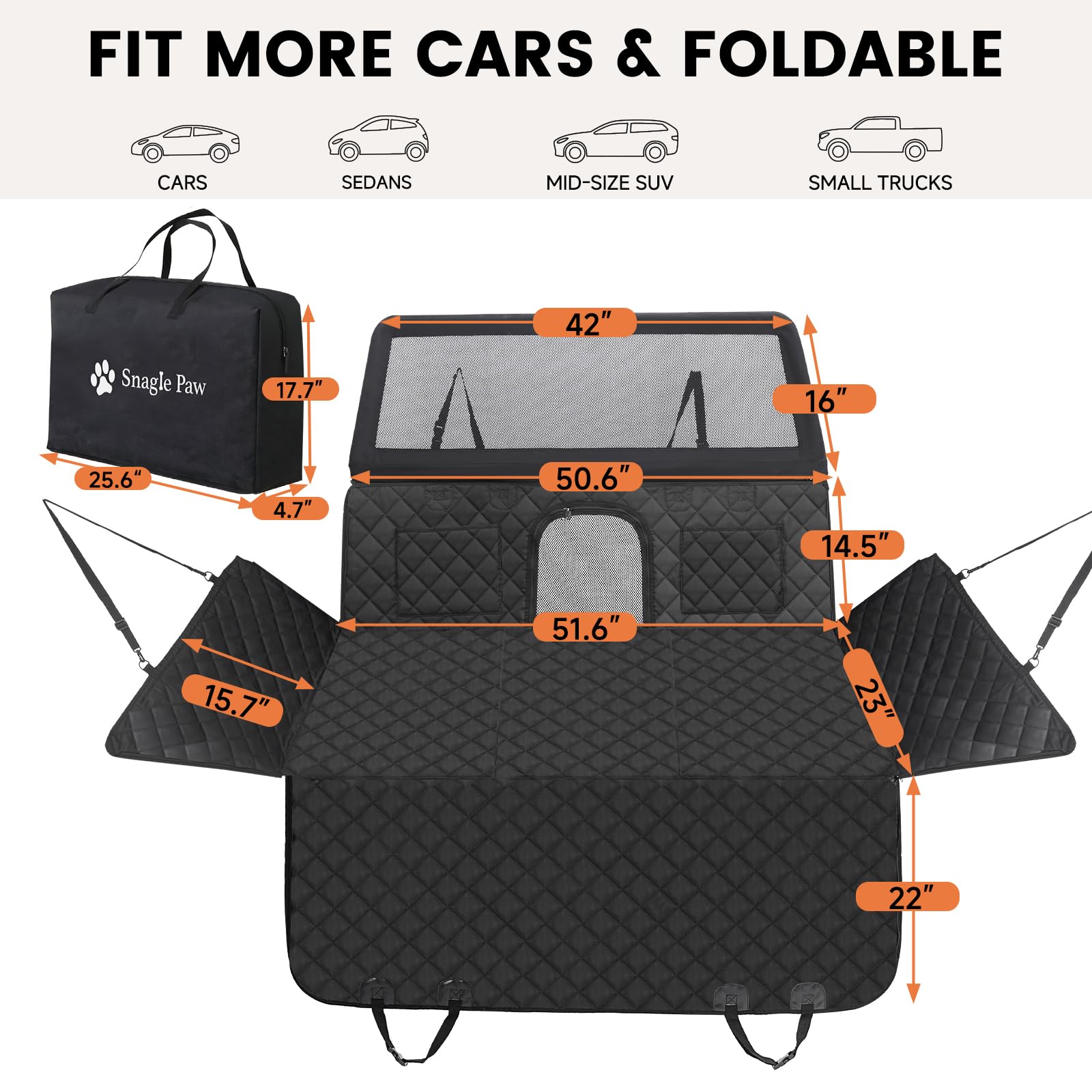 Snagle Paw removable bottom panel simplifies quick cleaning after trips
