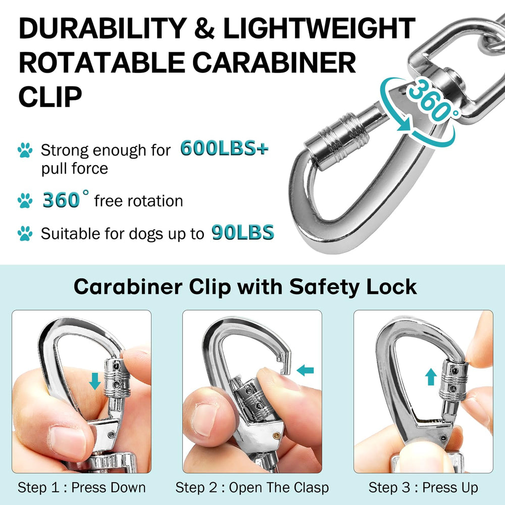 Snagle Paw safety carabiner clip offers lockable connection for reliable outdoor use.