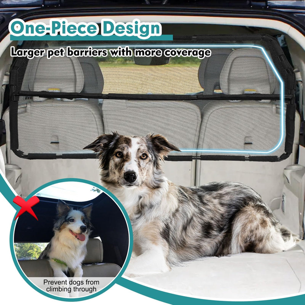 Snagle Paw see-through net barrier maintains visibility while reducing driver distraction
