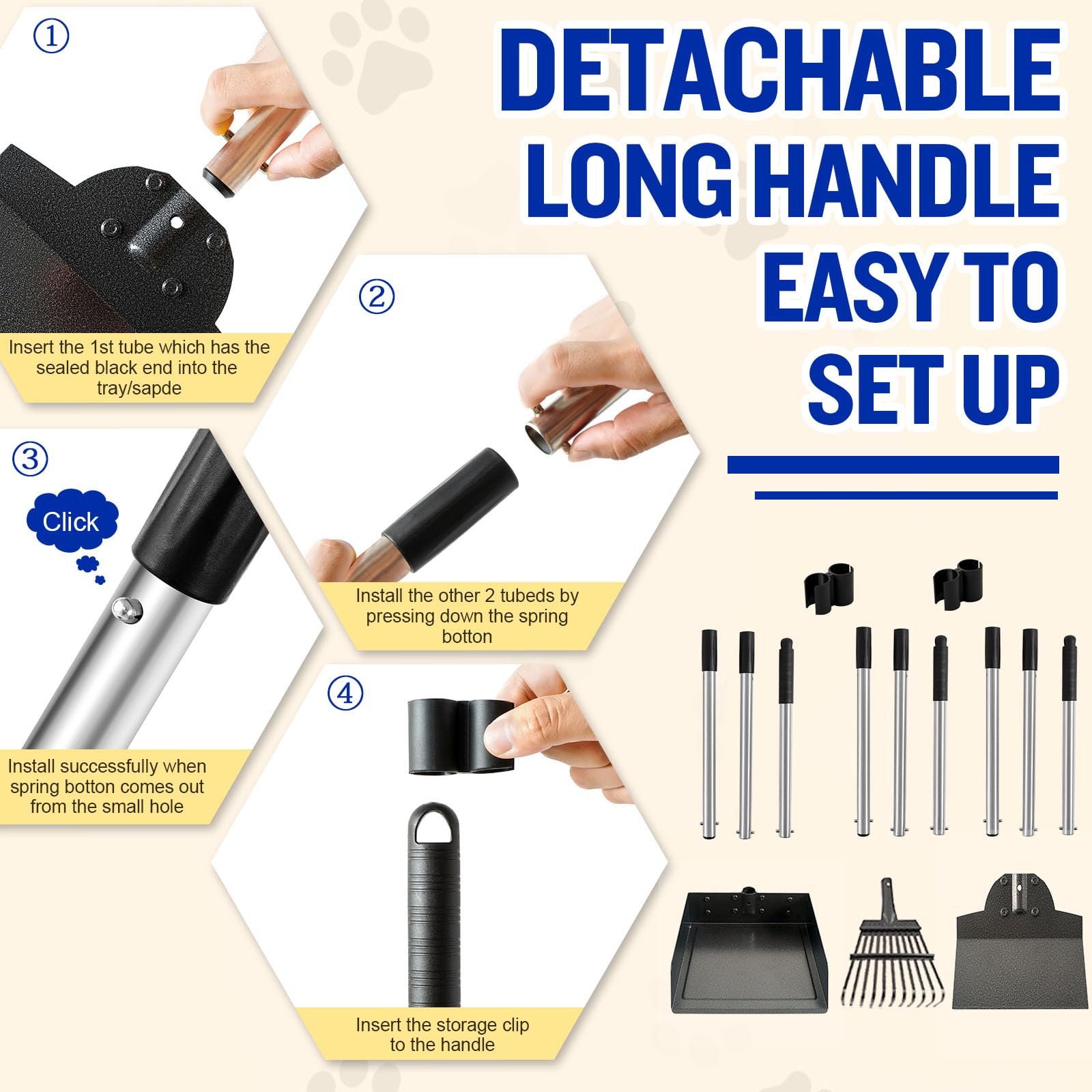Snagle Paw spade tackles kennels and flat surfaces cleanly