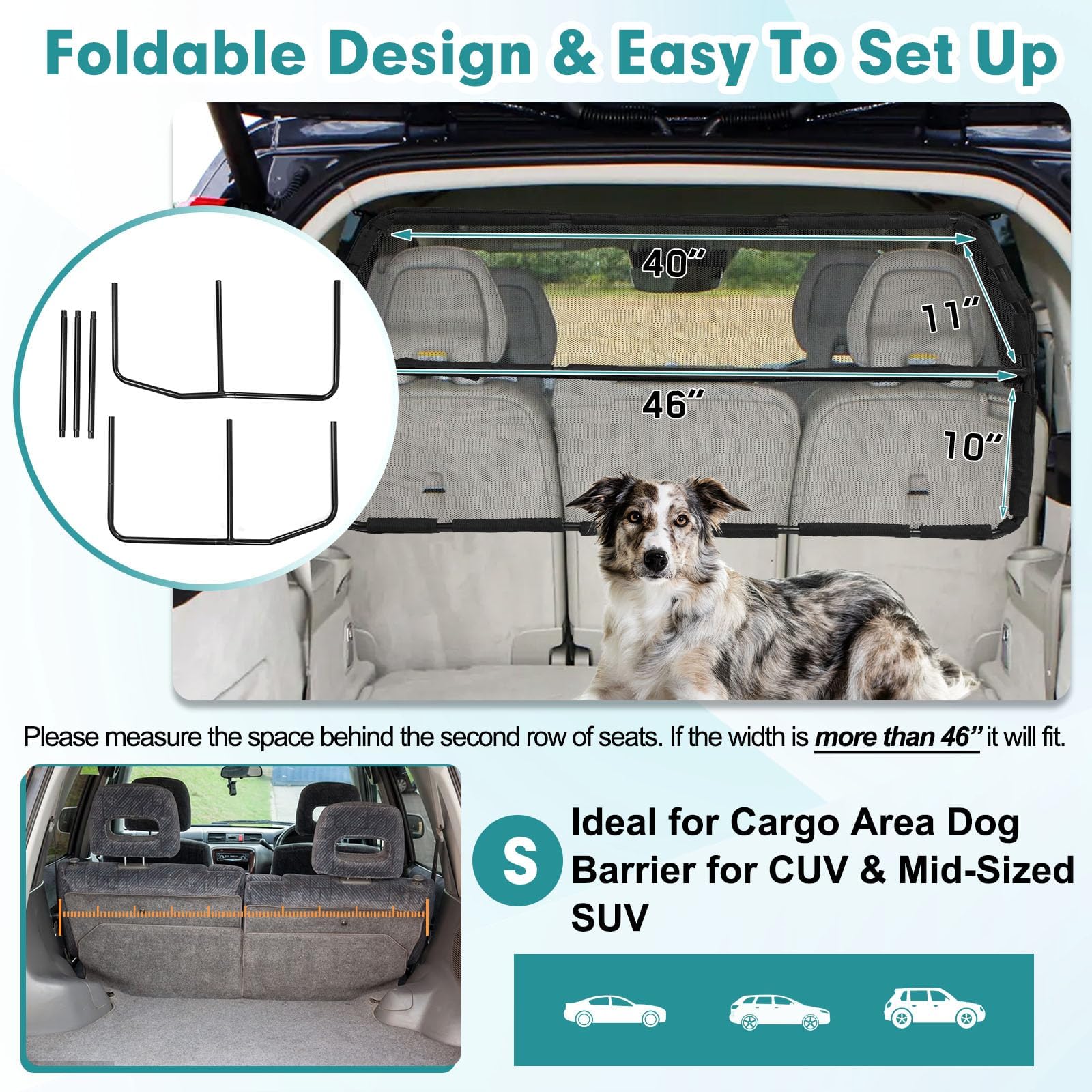 Snagle Paw trunk barrier keeps cargo area secure without obstructing view