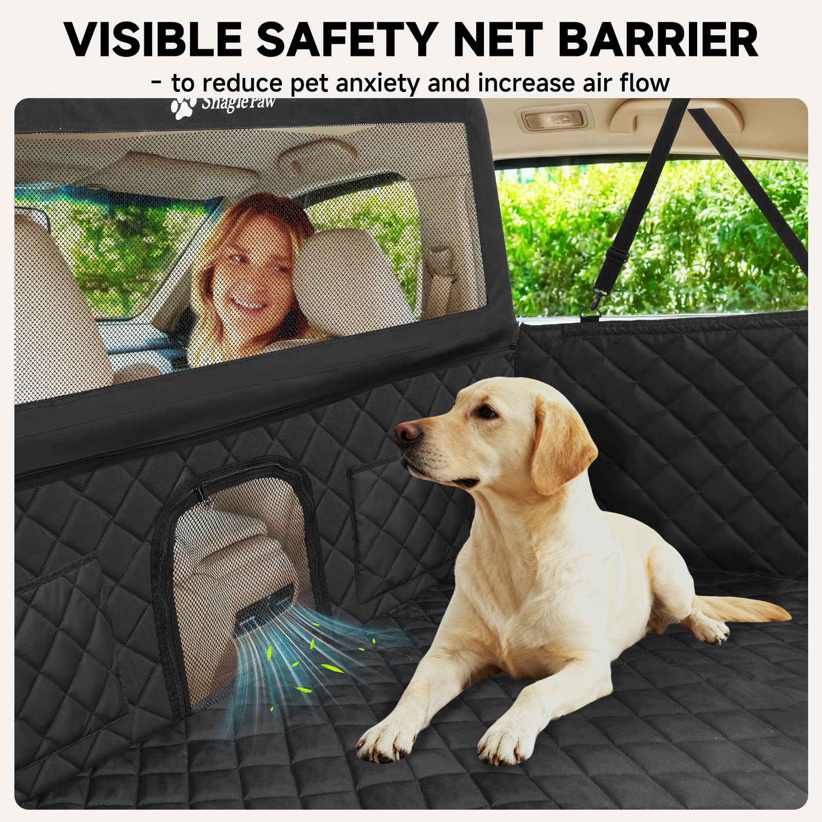 Snagle Paw water-resistant Oxford fabric back seat cover eases cleaning and spill protection