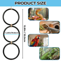 Snake climbing rings acrylic material close-up shows smooth surface for gentle climbing.