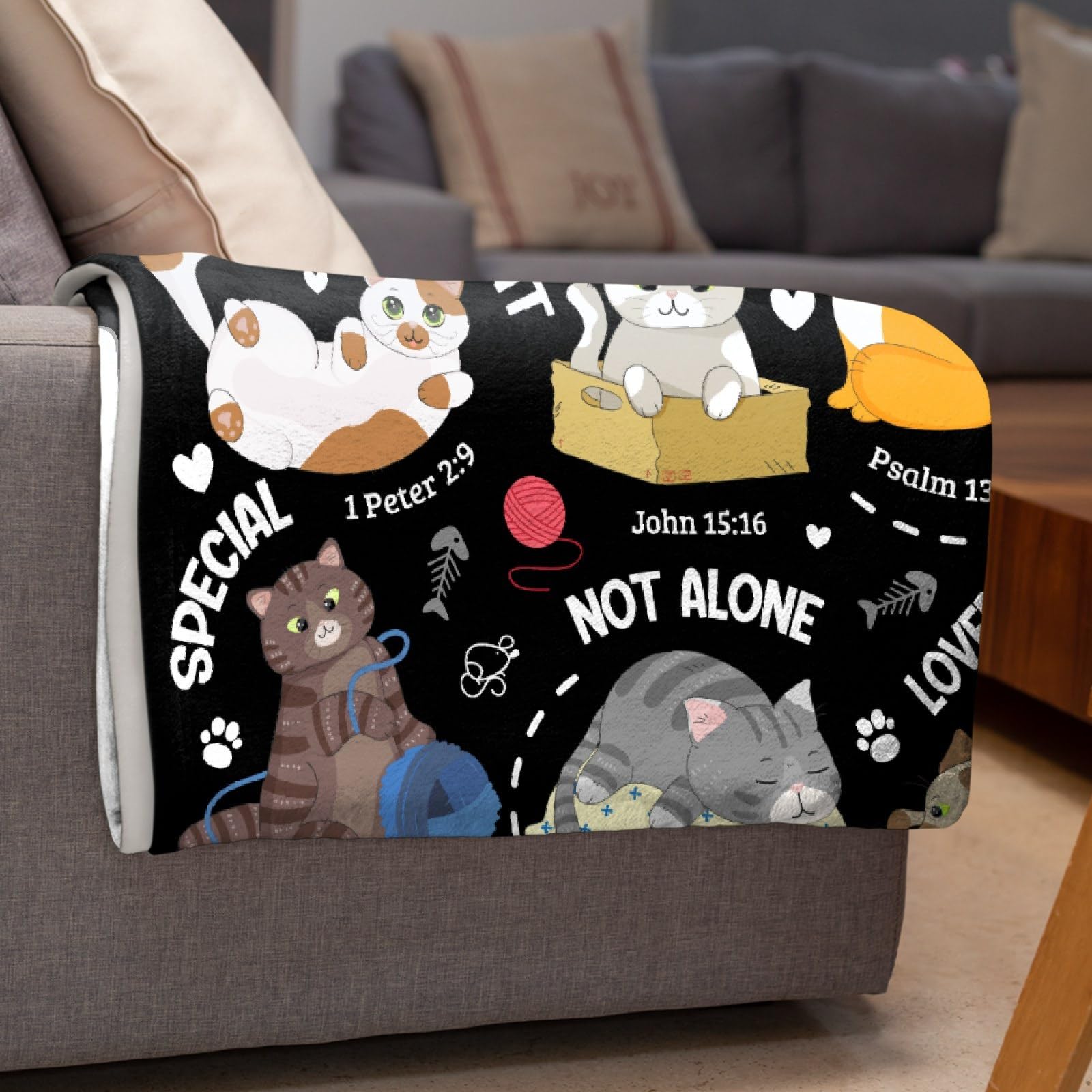 Snanna cat throw blanket-gift-ready packaging presents thoughtful religious gift.